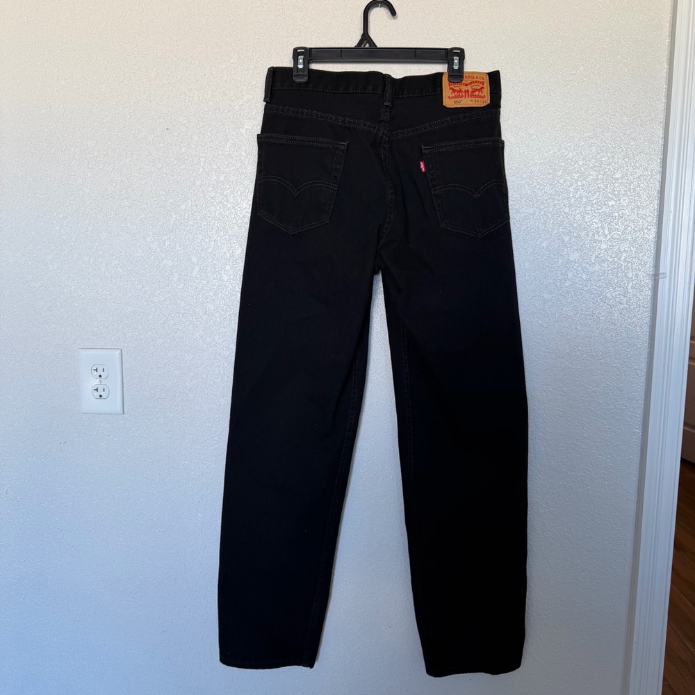 Levi’s 550 Jeans Mens 34x34 Black Relaxed Fit Tapered Leg Denim - Picture 4 of 11